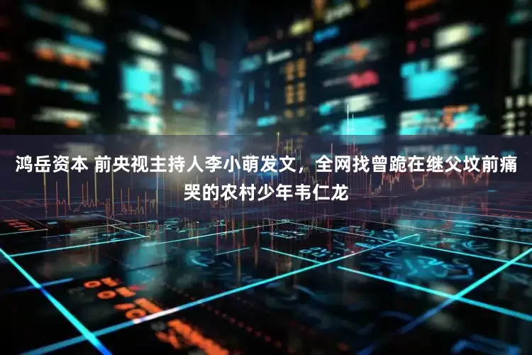 鸿岳资本 前央视主持人李小萌发文，全网找曾跪在继父坟前痛哭的农村少年韦仁龙